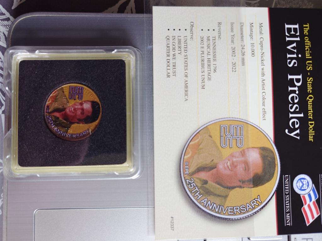 Elvis Presley US State Quarter Dollar - Tennessee, Ophalen of Verzenden, Noord-Amerika, Losse munt