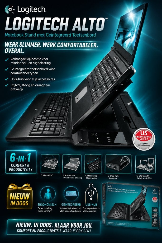 Laptopstand logitech /type: Alto/ nieuw in doos, Ophalen of Verzenden, Nieuw, Logitech, In hoogte verstelbaar