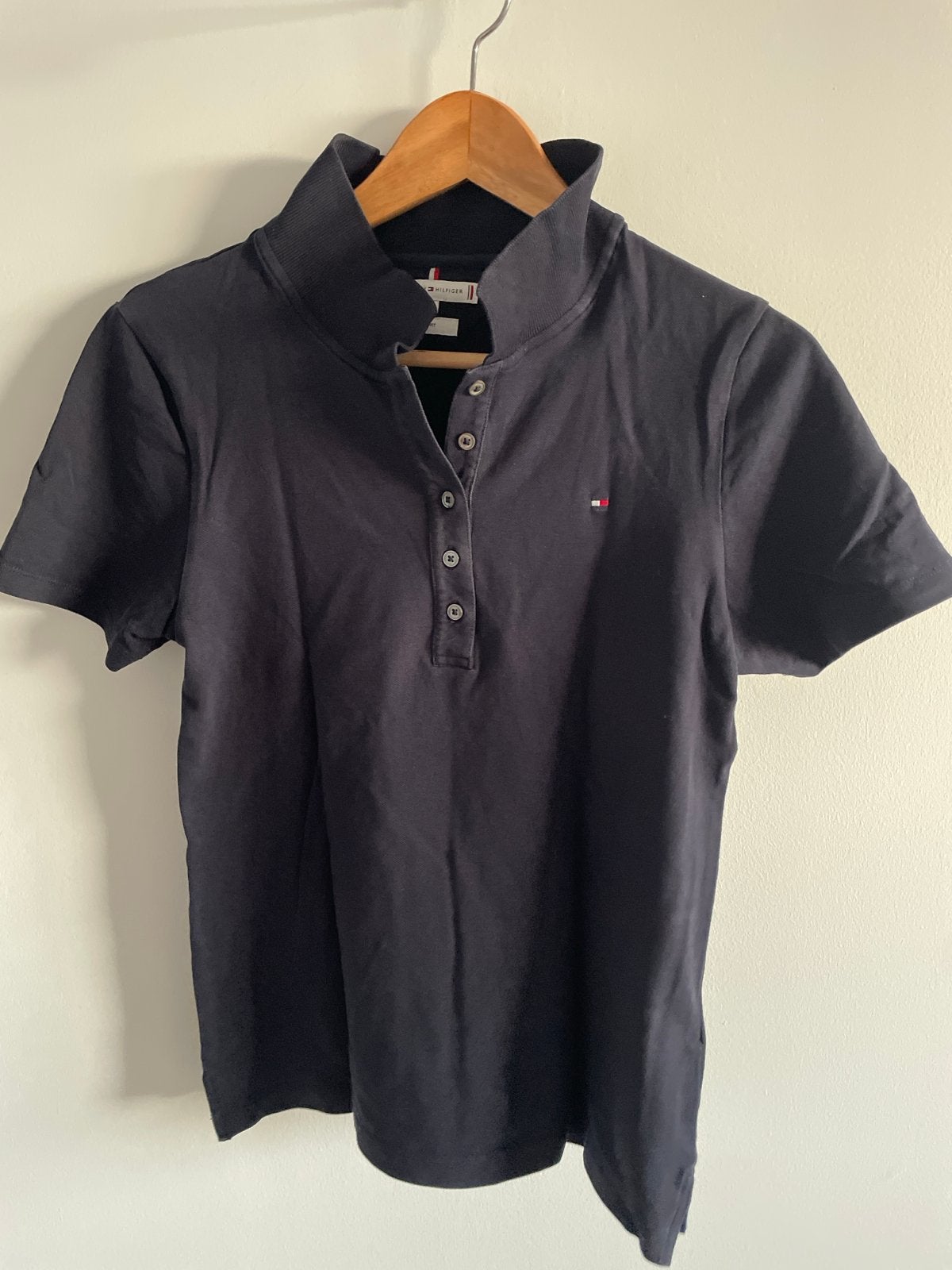Tommy Hilfiger Donkerblauwe Polo Maat L Slim Fit, Ophalen of Verzenden, Zo goed als nieuw, Blauw