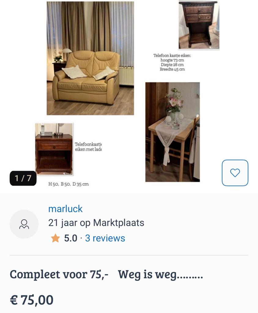 Gratis afhalen…… complete set meubels!!, Tickets en Kaartjes, Drie personen of meer, Kortingsbon