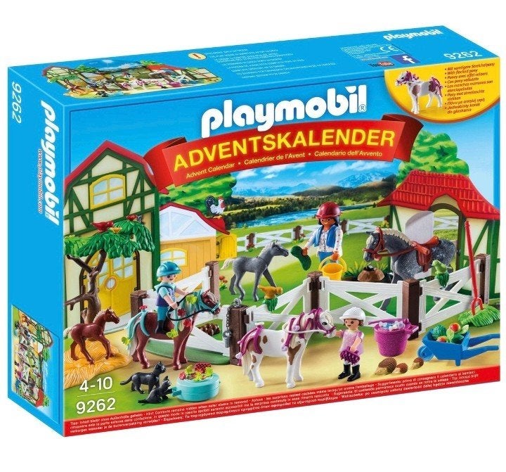 Playmobil Adventskalender 9262 - Paardenmanege (inhoud), Complete set, Overige typen, Ophalen of Verzenden, Zo goed als nieuw