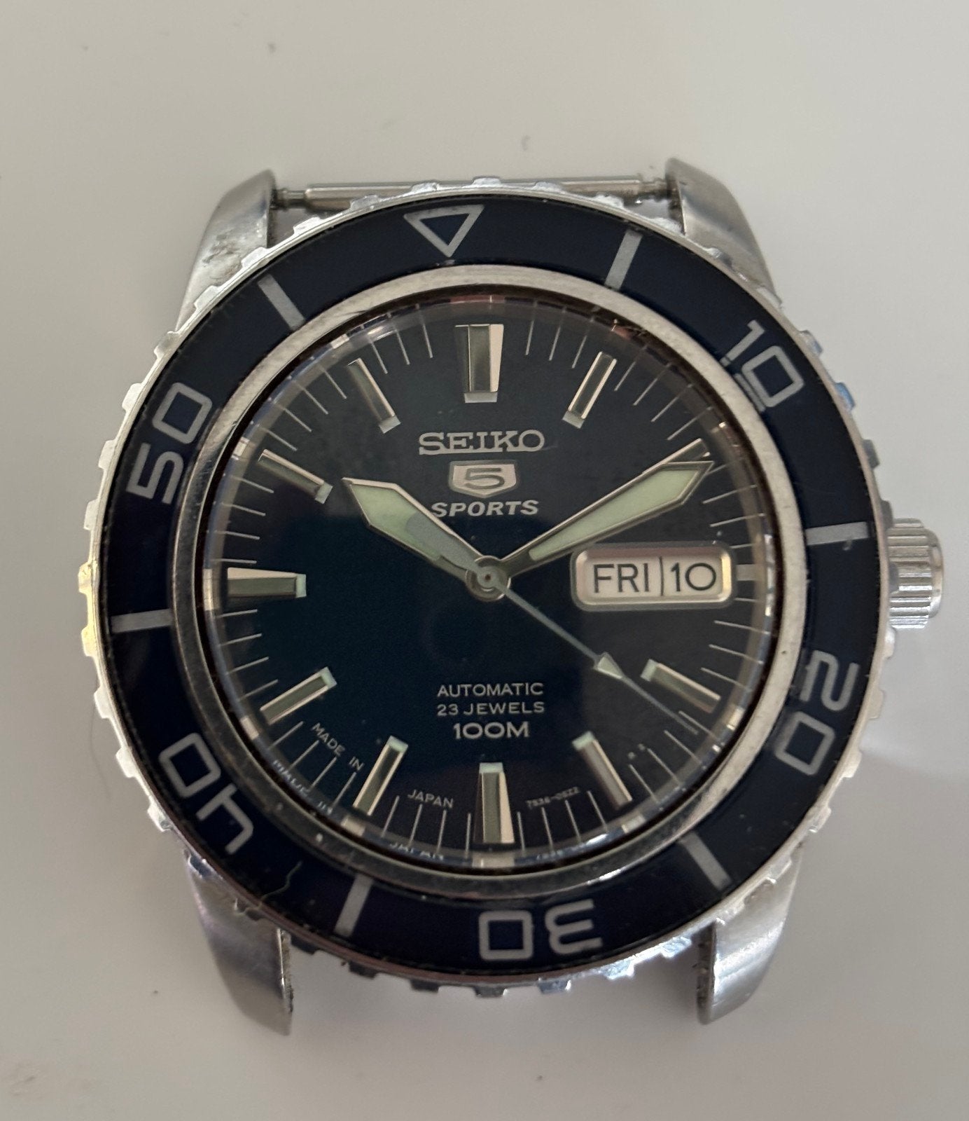 Seiko 5 Sports "Fifty Five Fathoms" (SNZH53) met saffierglas, Ophalen of Verzenden, Gebruikt, Staal, Seiko