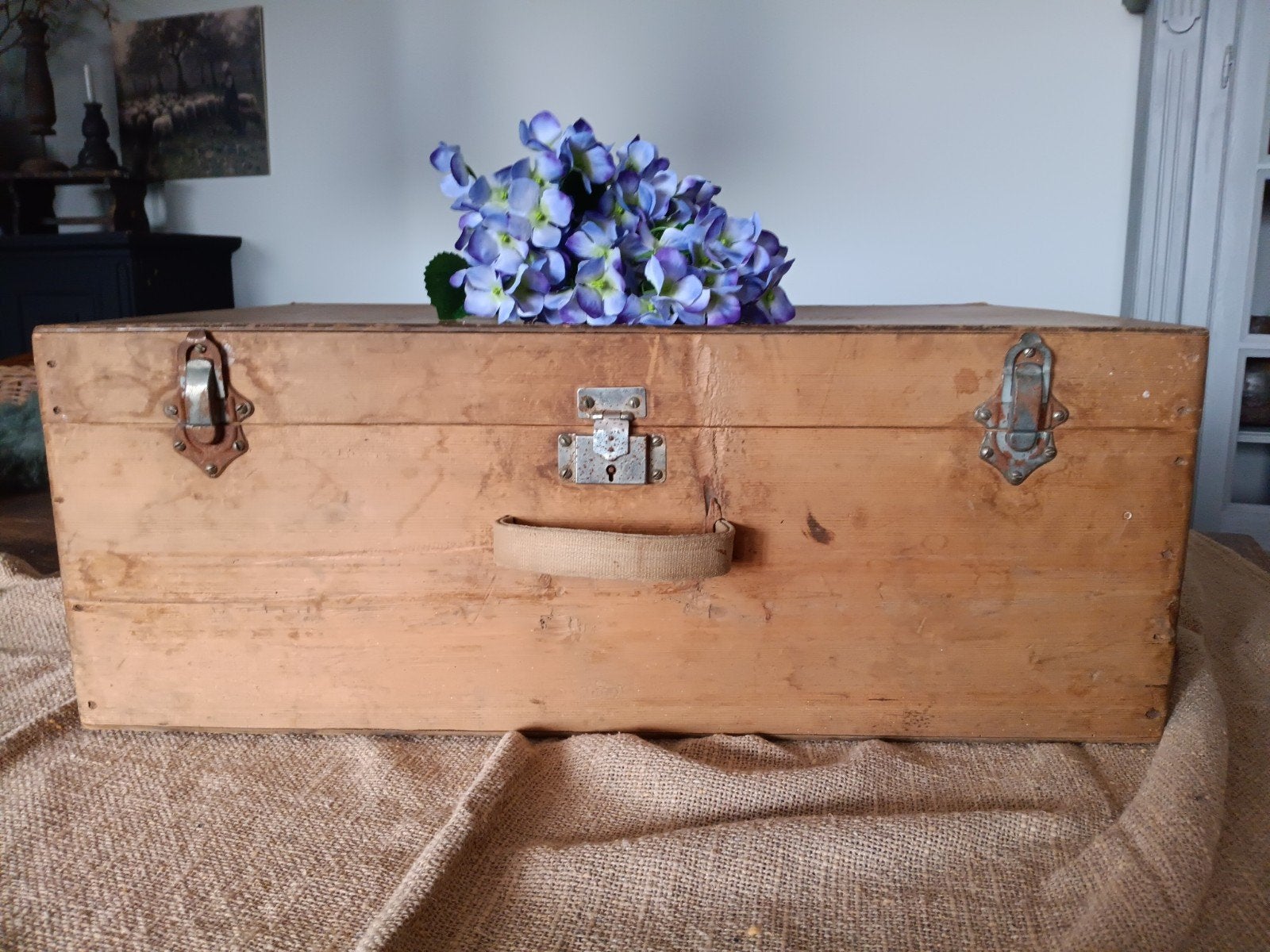 Brocante hutkoffer, Ophalen of Verzenden