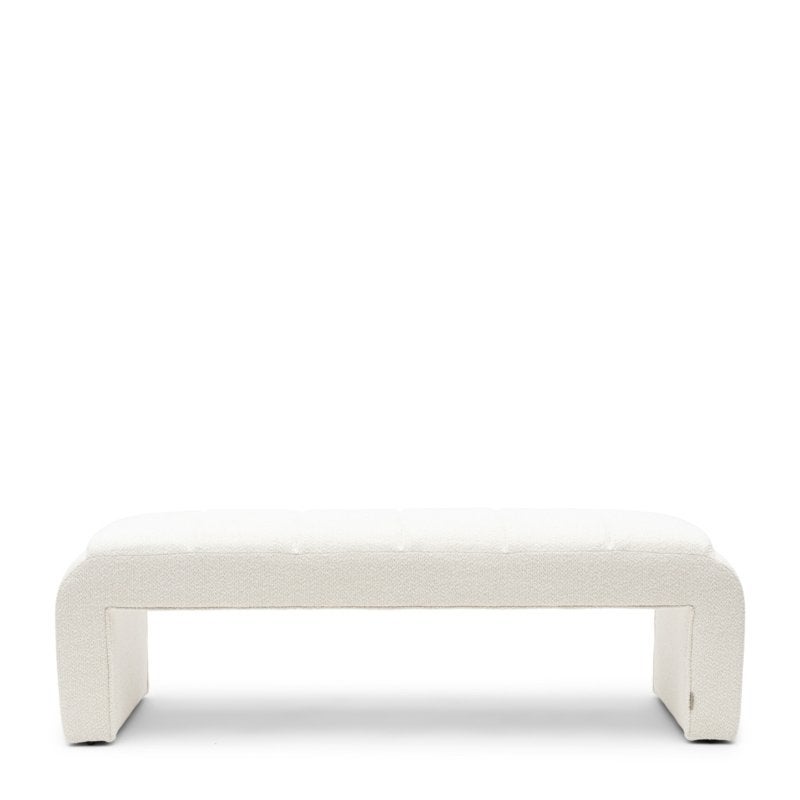 NIEUW IN DOOS - Riviera Maison Brera bench bouclé white, Ophalen, Minder dan 50 cm, 125 cm of meer, Nieuw