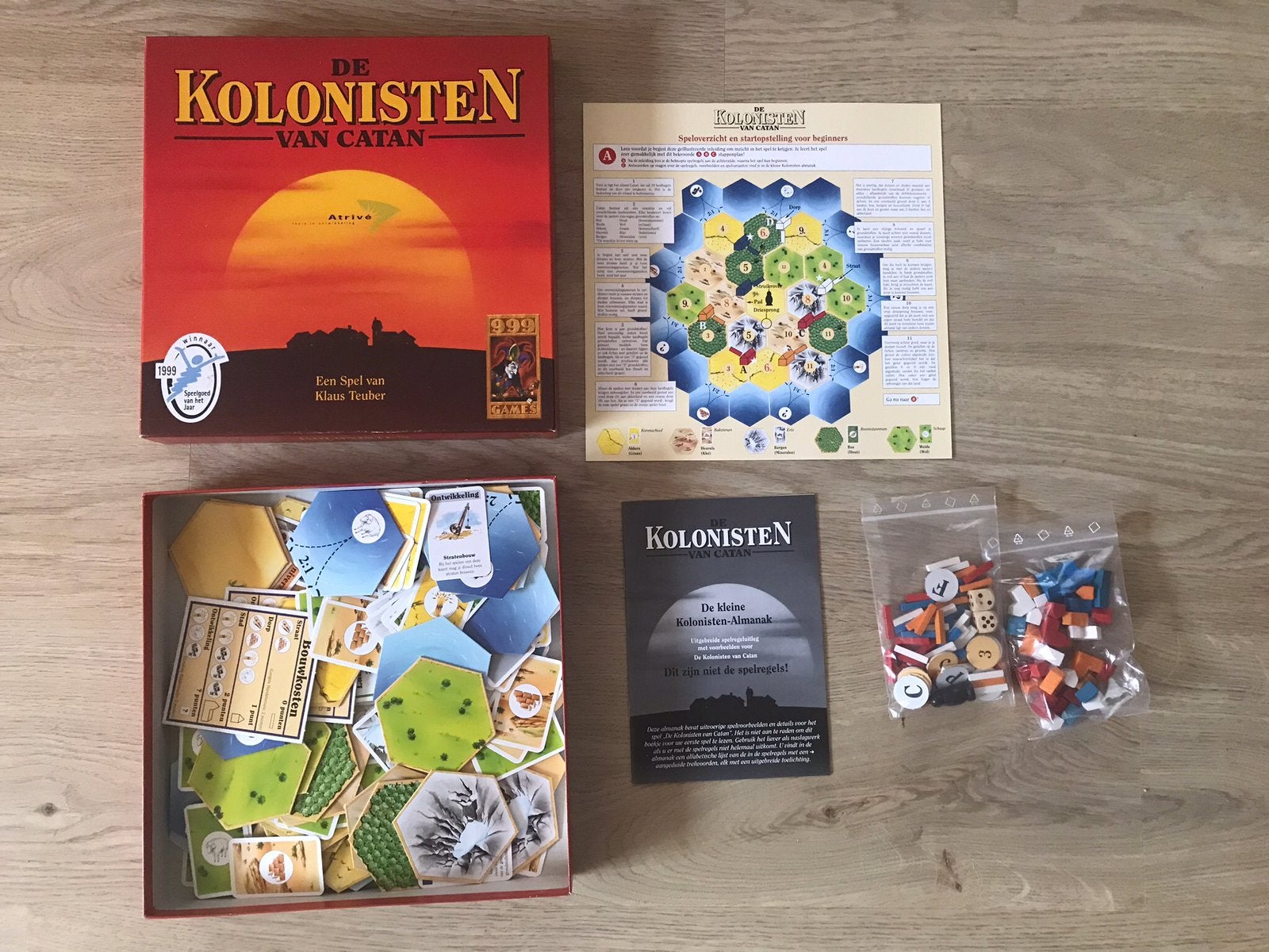 Vintage Kolonisten van Catan Houten versie, Ophalen of Verzenden, Zo goed als nieuw