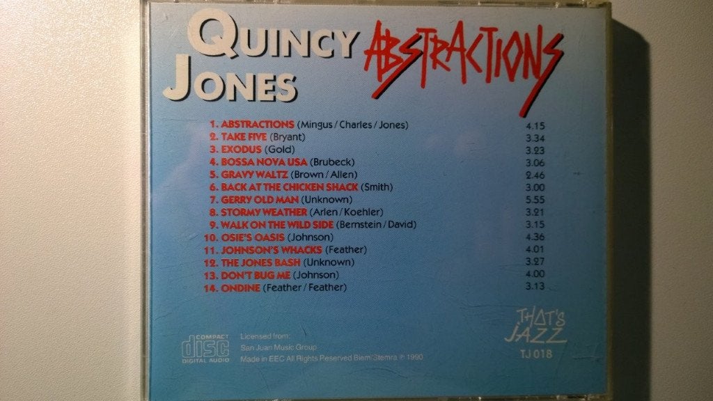 Quincy Jones - Abstractions, Ophalen of Verzenden, Zo goed als nieuw, Jazz, Album