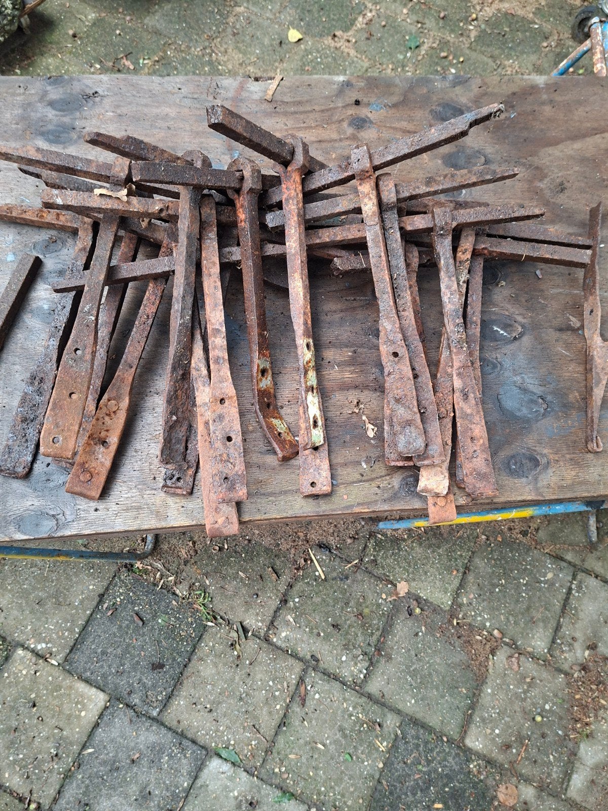Oude muurankers (45x35) en handgesmede duimhengen, Ophalen of Verzenden, Gebruikt, IJzer, Overige typen