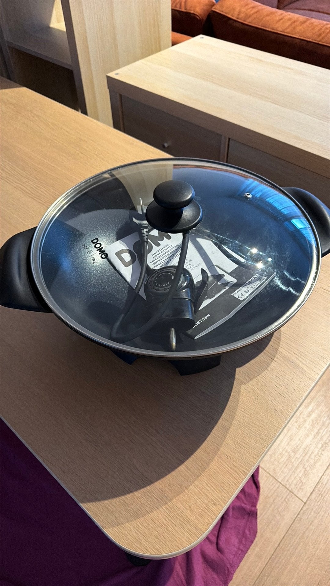 Elektrische wokpan, Ophalen, Zo goed als nieuw, Aluminium, Wok