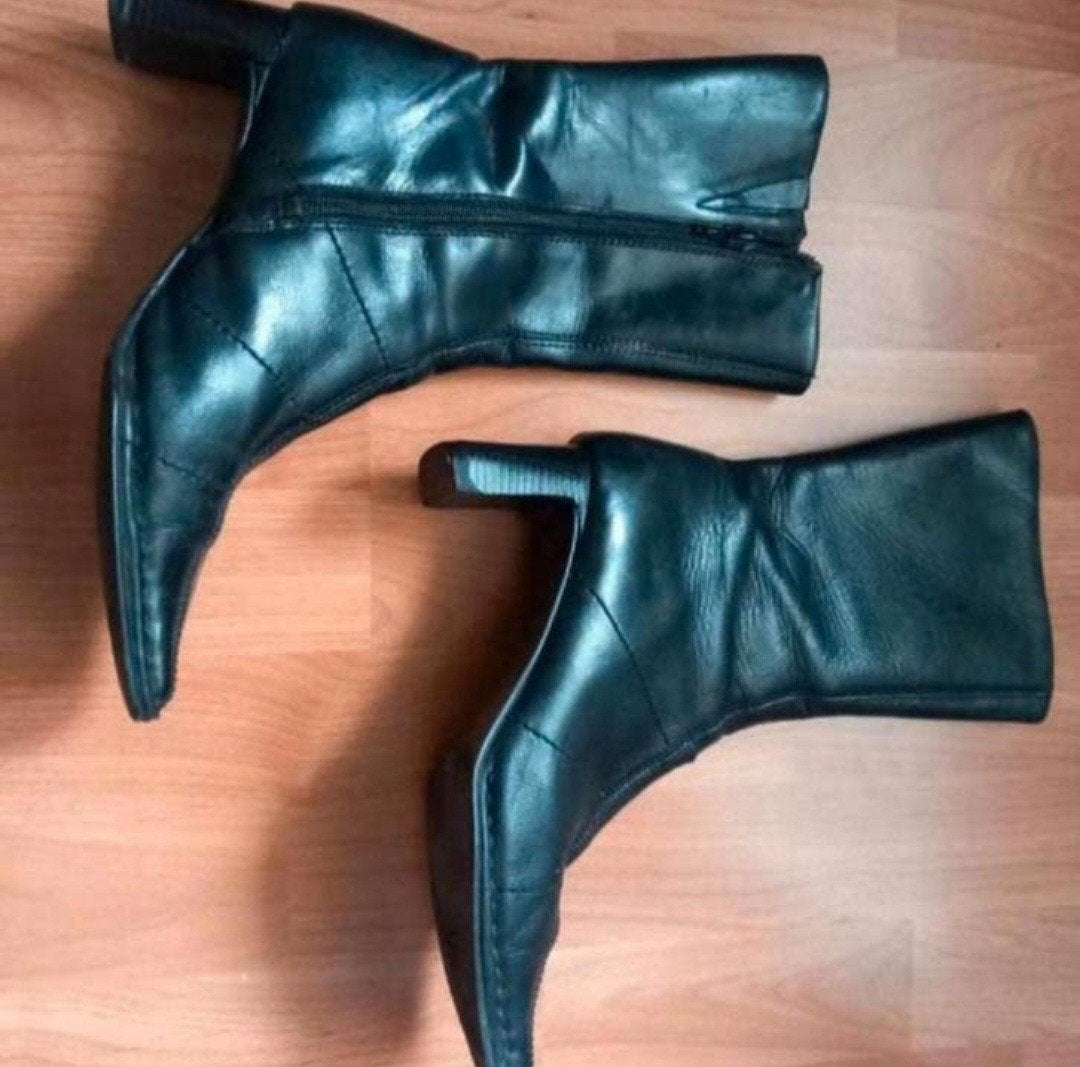 zwarte leren enkellaars mt 36 geldrop mierlo, Ophalen of Verzenden, Zwart, Hoge laarzen
