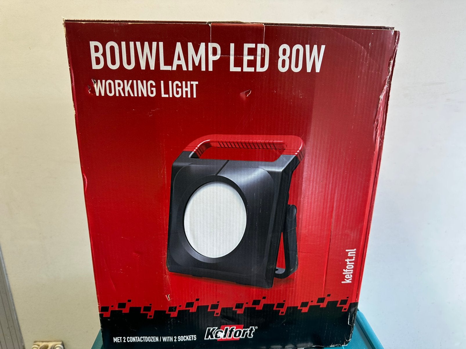 KELFORT WERKLAMP LED 80W MET 2 CONTACTDOZEN, Ophalen of Verzenden, Nieuw, 50 tot 200 watt