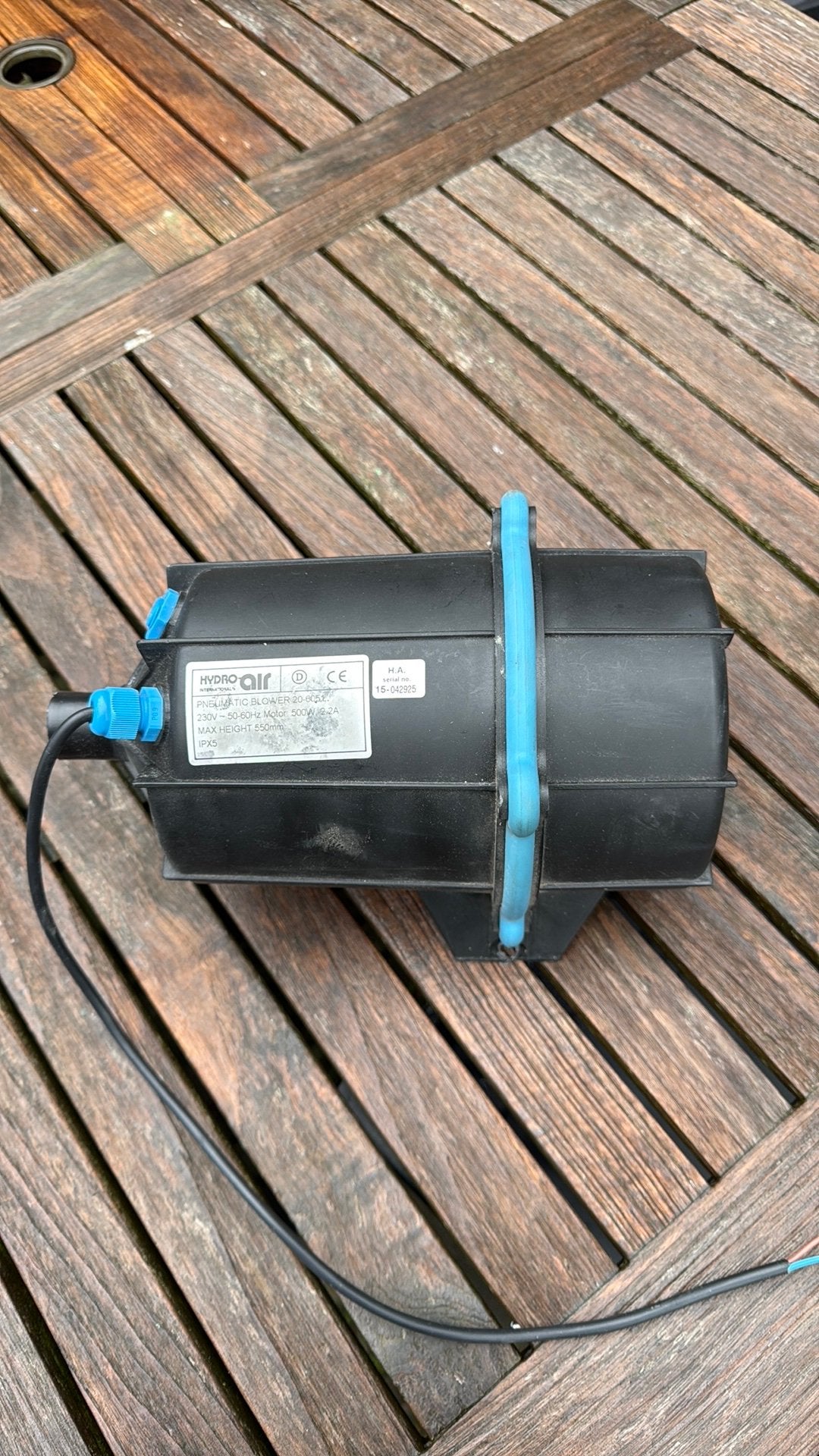 Lucht blower 500 Watt 230 Volt. Aansluiting 32 mm., Ophalen of Verzenden, Gebruikt, Zwart