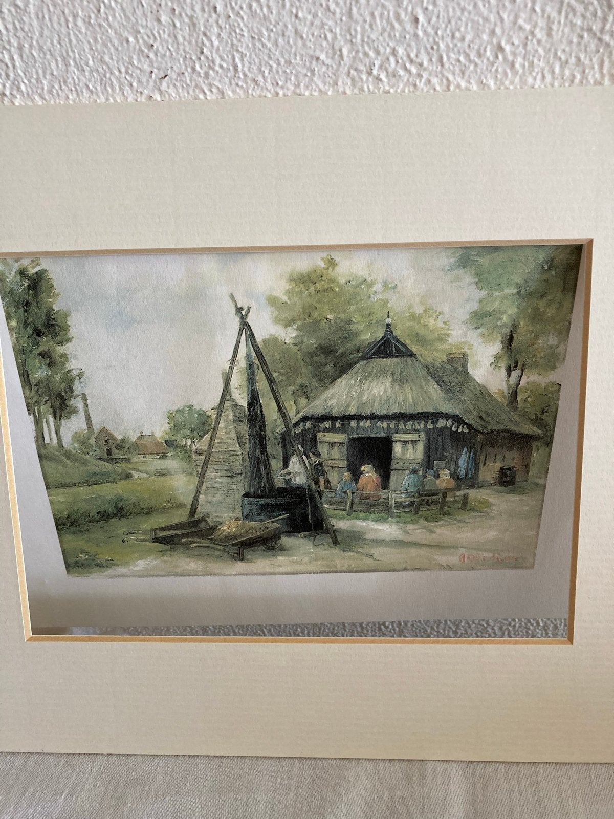 Gesigneerde kunstdruk 'Rokerij Enkhuizen' door A. Doedijns, Ophalen of Verzenden
