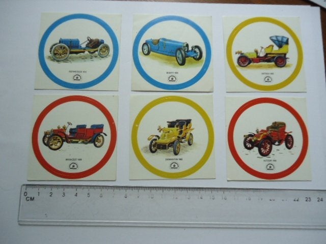 sticker oud AUTO OLDTIMER Bugatti Brixia Hispano autocar, Verzenden, Zo goed als nieuw, Bedrijf of Vereniging
