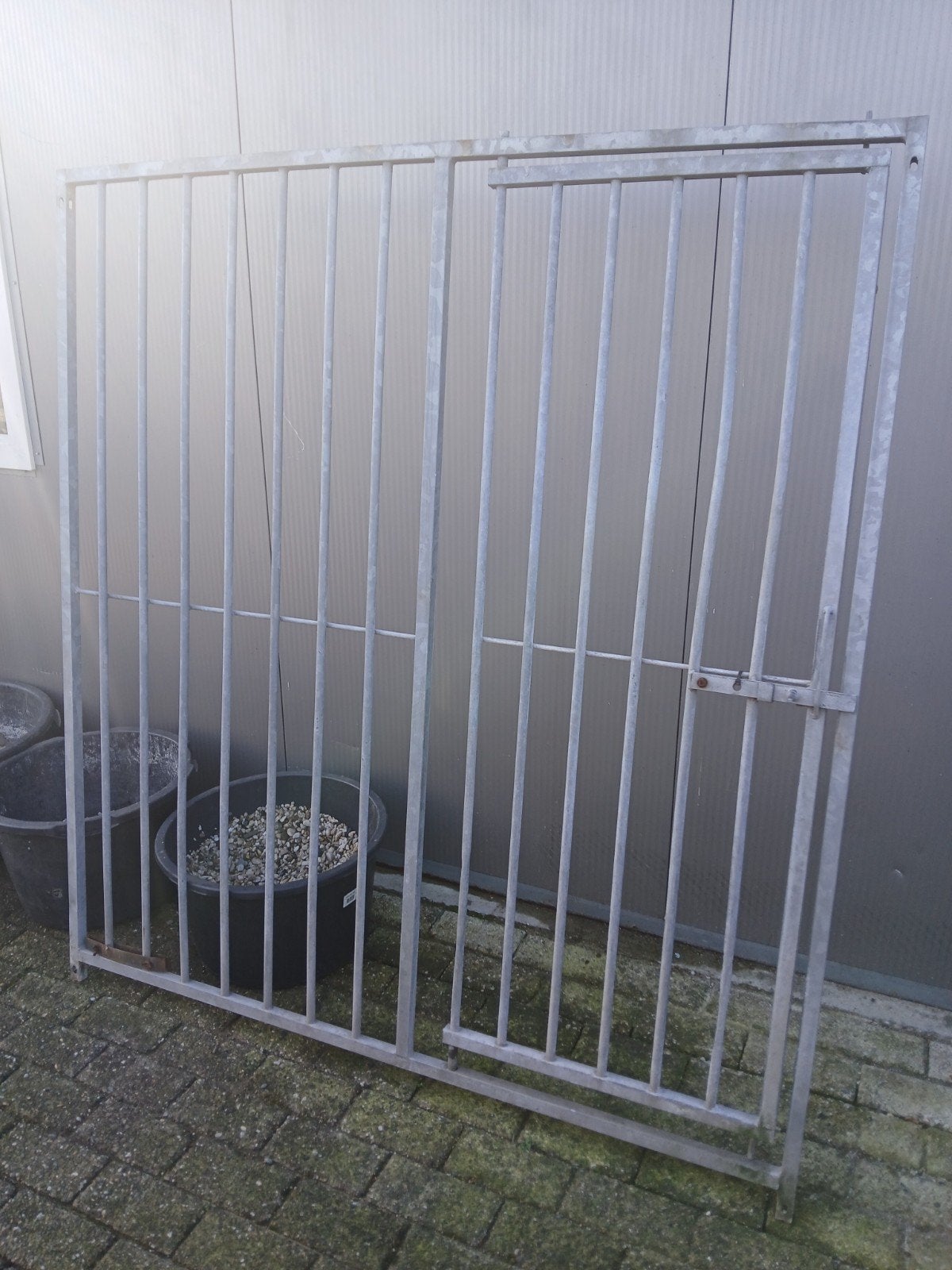 Stevige metalen kennelpanelen.Ook losse panelen te koop., Tuin en Terras, Ophalen, Met poort, Gebruikt, Spijlenhekwerk