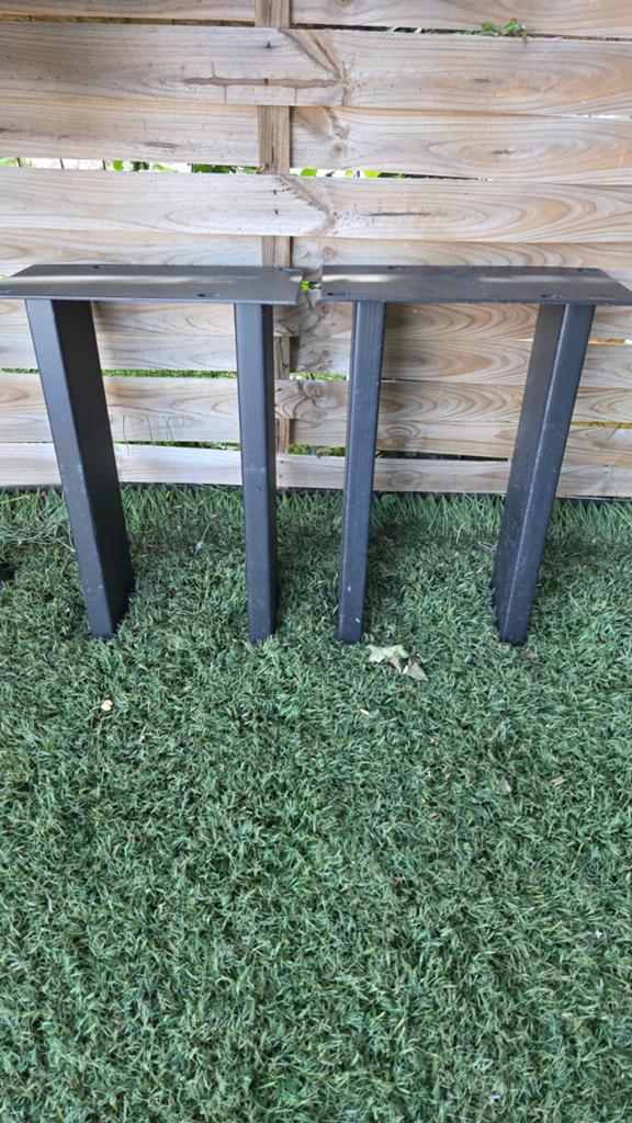 Zwarte metalen tafelpoten (2 stuks), Ophalen, Tafelpoot, Minder dan 50 cm, Gebruikt