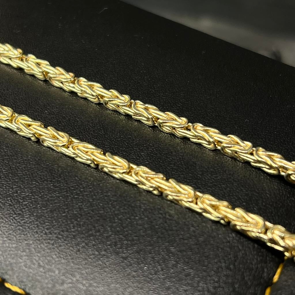 14 karaat gouden koningsketting massief schakel italy, Ophalen of Verzenden, Nieuw, Goud