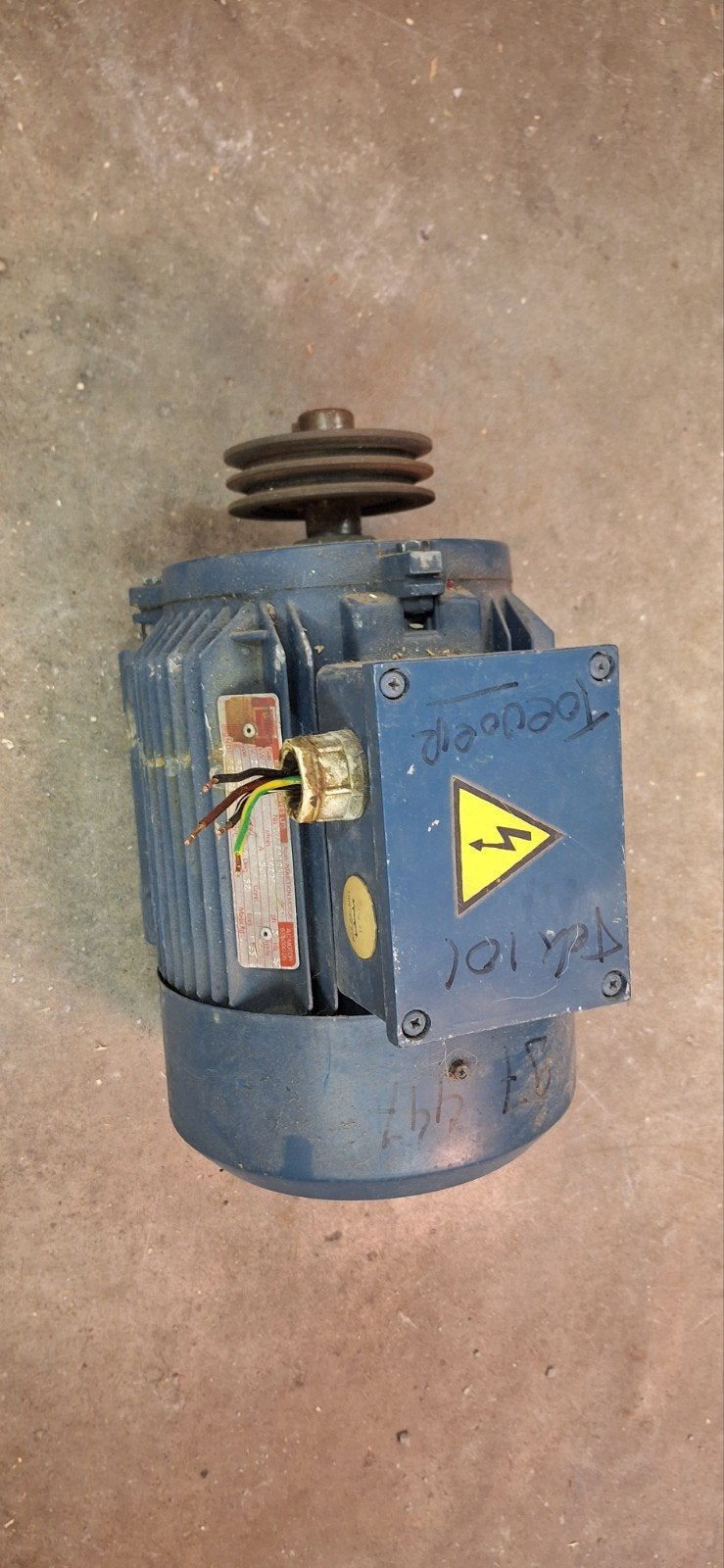 Elektromotor 2.2 kW 380V 1420 t/min met poelie, Ophalen of Verzenden