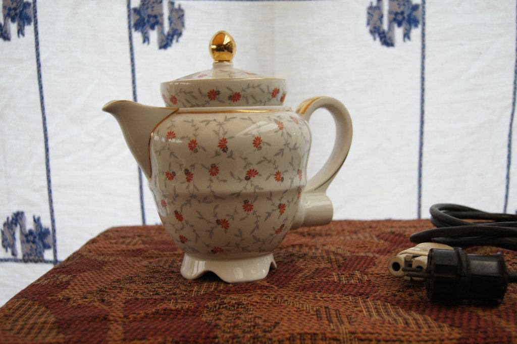 Vintage Elektrische Theepot met Bloemenpatroon, Ophalen of Verzenden