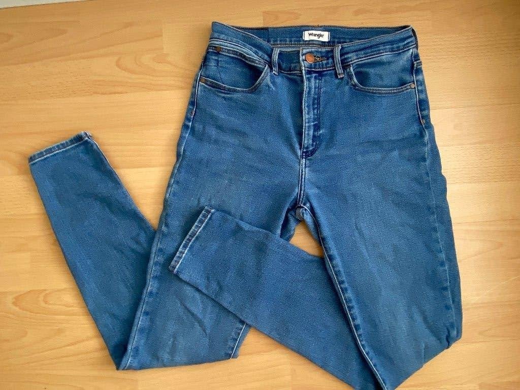 Wrangler spijkerbroek High Rise Skinny, Verzenden, Zo goed als nieuw, Blauw, W28 - W29 (confectie 36)