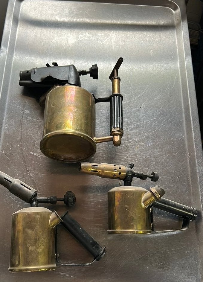 3 petroleum koperen branders, Antiek en Kunst, Ophalen of Verzenden