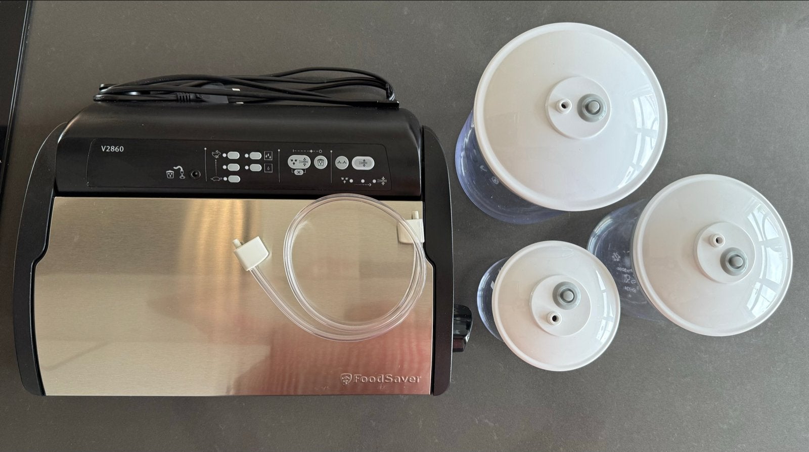 FoodSaver V2860 Vacumeermachine met 3 bewaarbussen, Overige typen, Kunststof, Ophalen of Verzenden, Zo goed als nieuw