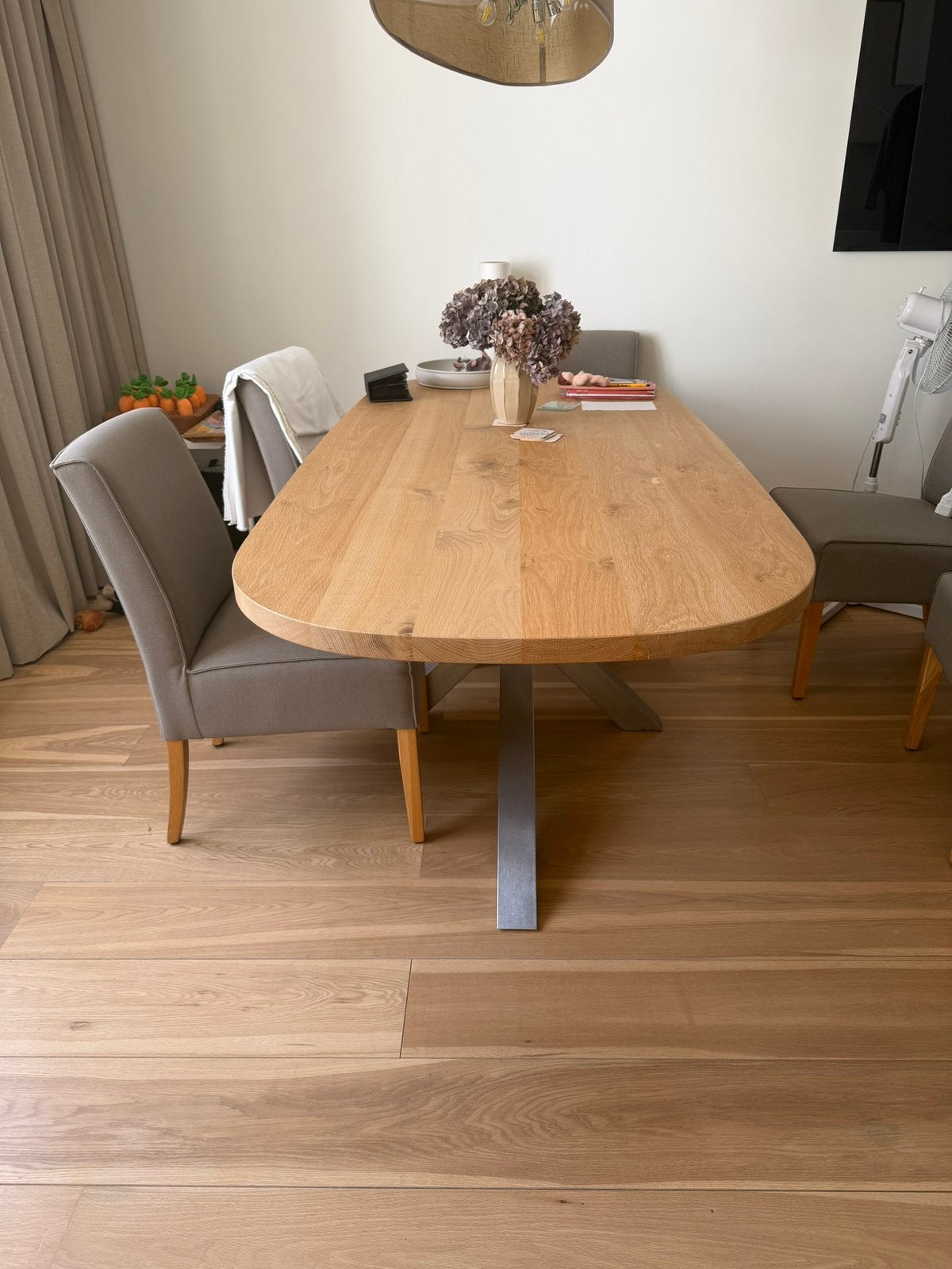 Eiken Eettafel 220 x 100 Deens Ovaal Table du sut!, Ophalen, Zo goed als nieuw