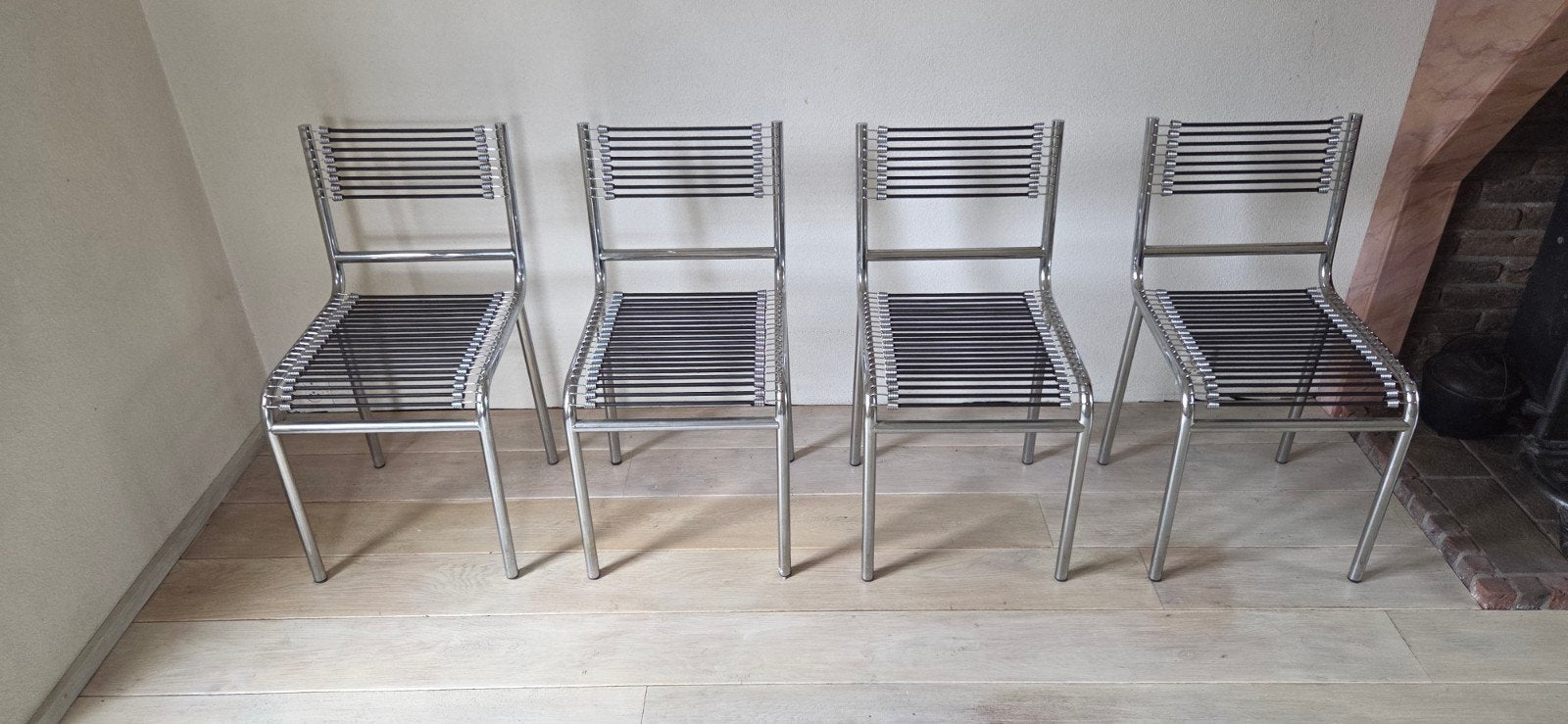 Set  4 Rene Herbst stoelen - Roestvrijstaal - Mint conditi, Ophalen