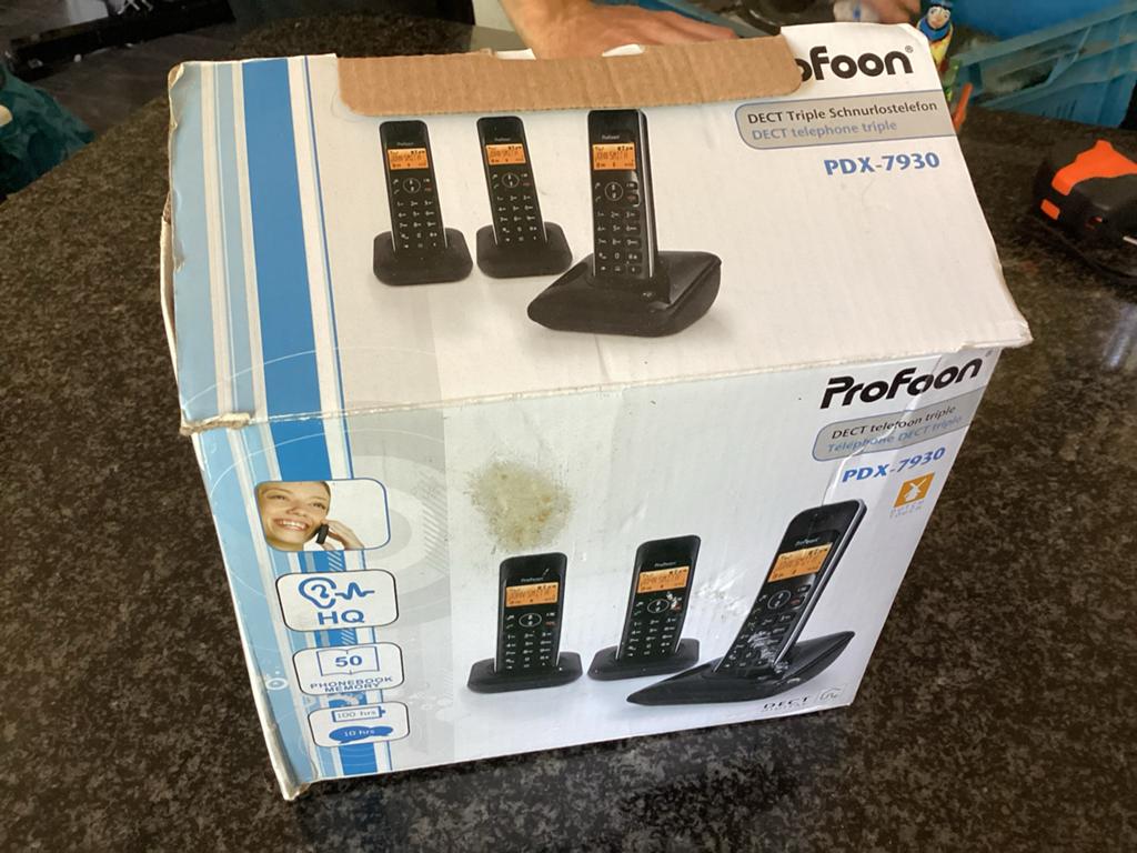 Profoon DECT Telefoon Triple PDX-7930 - Draadloos, Ophalen of Verzenden, Zo goed als nieuw, 3 handsets