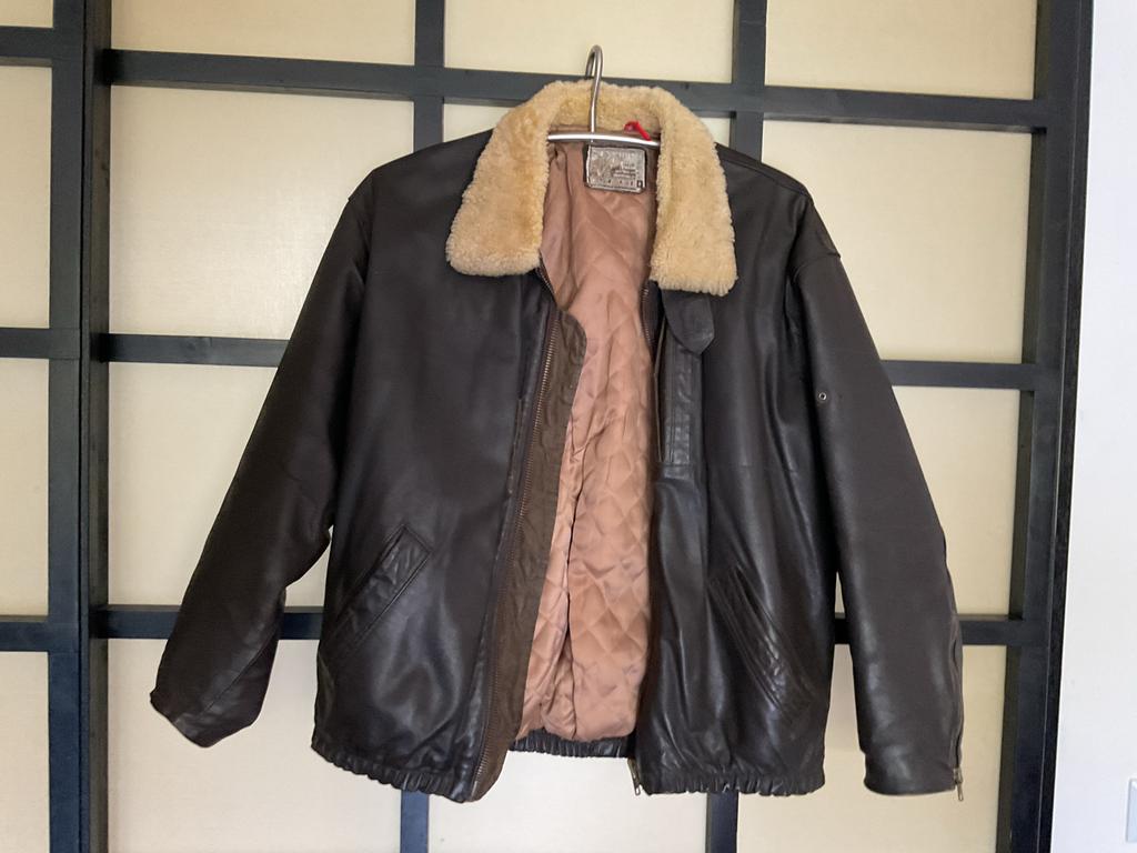 Vintage Leren Pilotenjack - Maat M - Lamswollen Kraag, Kleding | Heren, Ophalen, Gedragen, Maat 48/50 (M), Bruin
