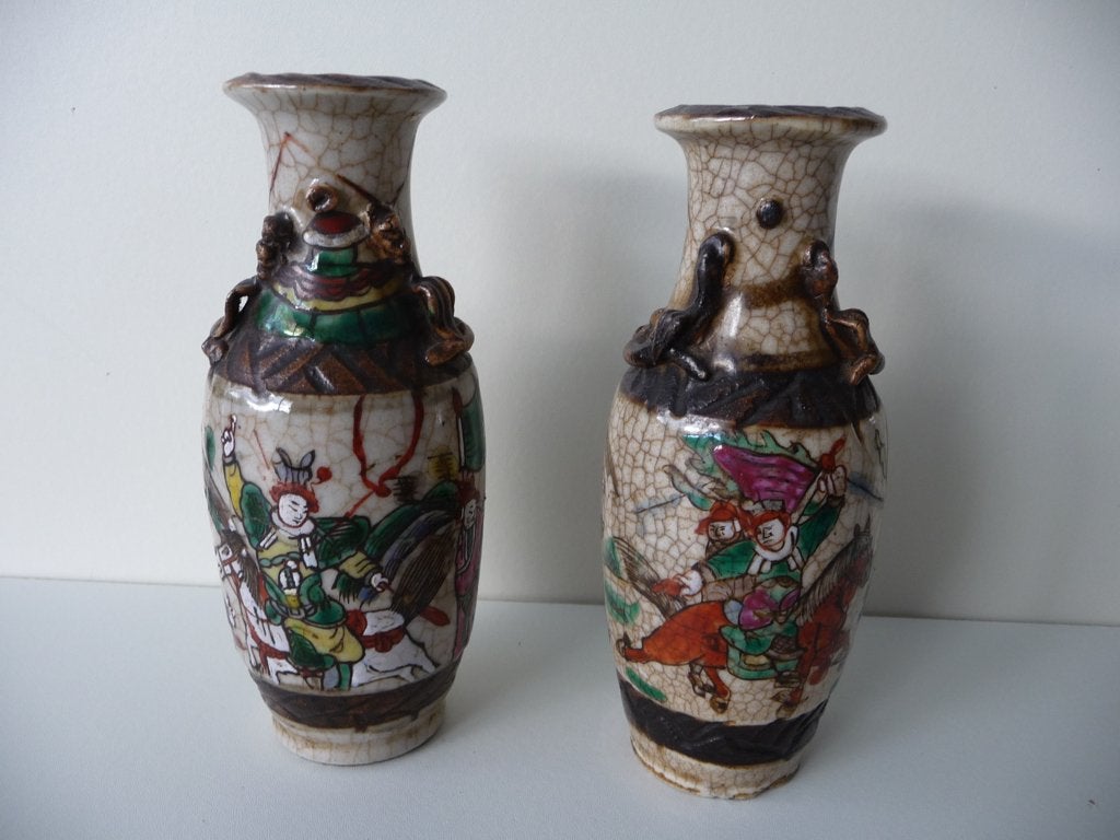 2 antieke CHINESE NANKING VAASJES, Ophalen of Verzenden