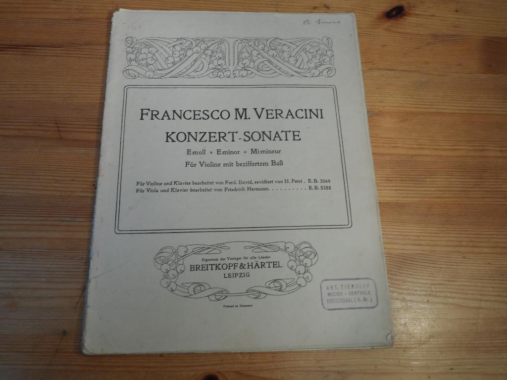 F. M. Veracini - konzert sonate, Muziek en Instrumenten, Gebruikt, Klassiek, Ophalen of Verzenden, Artiest of Componist