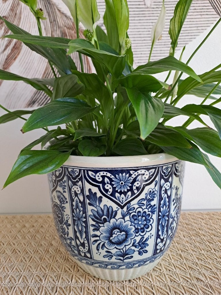 Vintage Boch Delfts blauwe bloempot 16 cm jaren 60, Ophalen of Verzenden