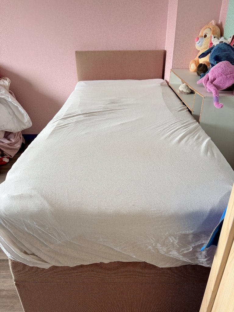 Meisjesbed, Kinderen en Baby's, Kinderkamer | Bedden, Ophalen, Gebruikt, 180 cm of meer, 85 tot 100 cm