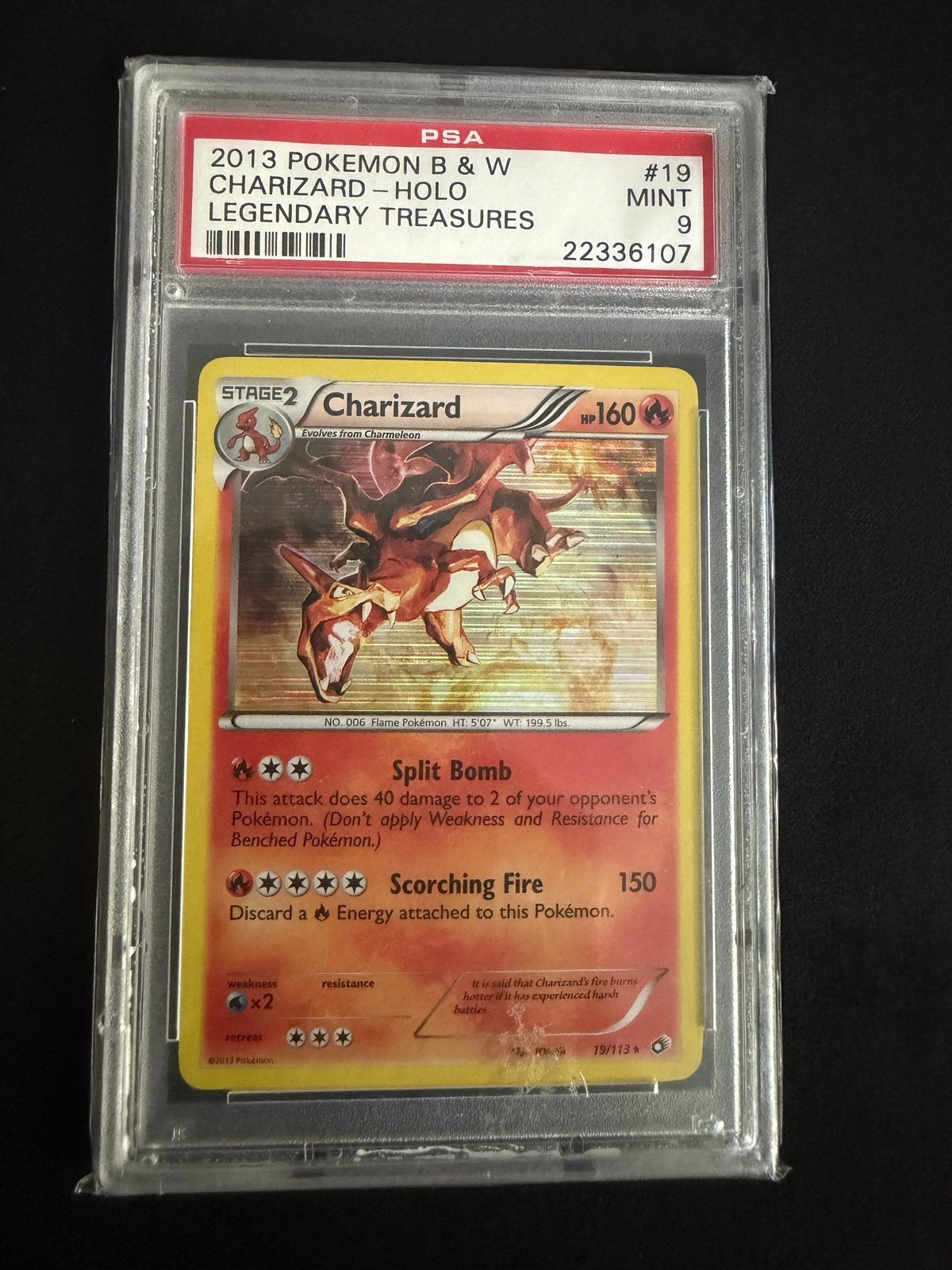 Charizard Holo 19/113 Legendary Treasures 2013 – PSA 9 MINT