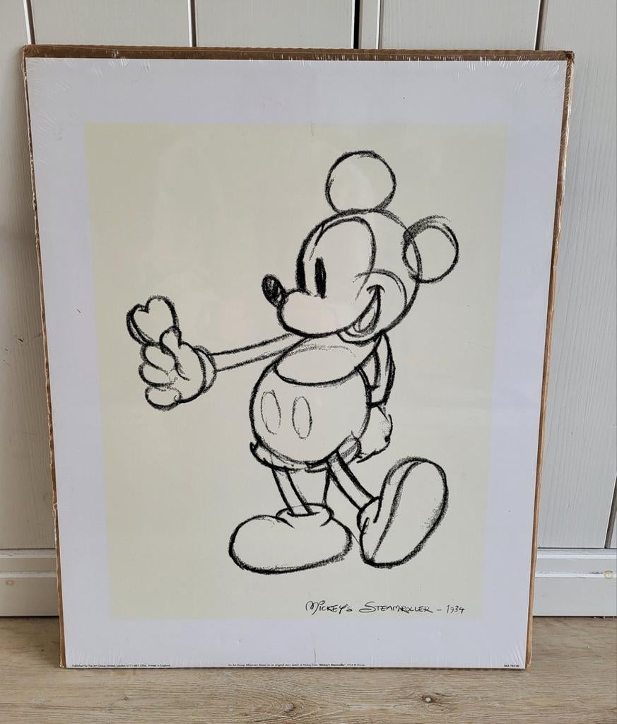 Vintage IKEA Disney Zeefdruk - Mickey Mouse (1934) - NIEUW, Ophalen of Verzenden, Mickey Mouse, Zo goed als nieuw, Plaatje of Poster