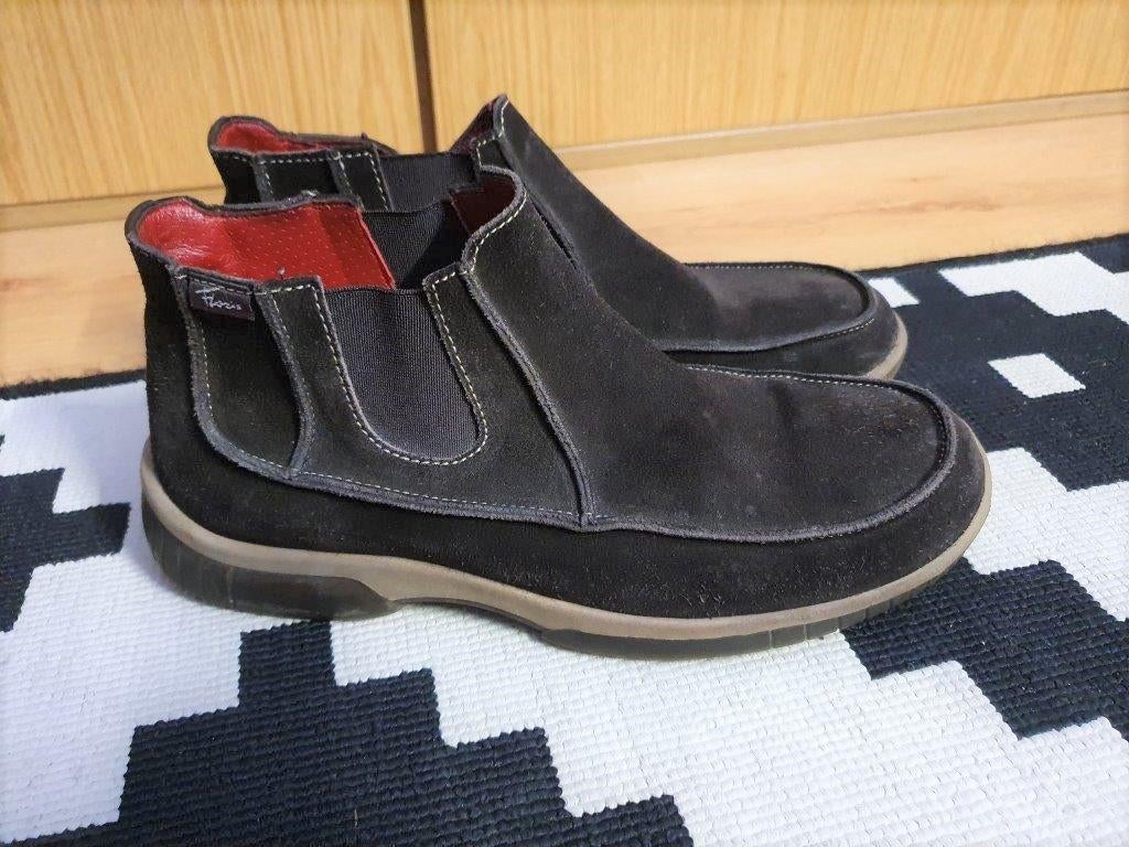 Floris van Bommel mt.41,5 (7,5) donkerbruin suede boots, Kleding | Heren, Schoenen, Bruin, Boots, Floris van Bommel, Ophalen of Verzenden