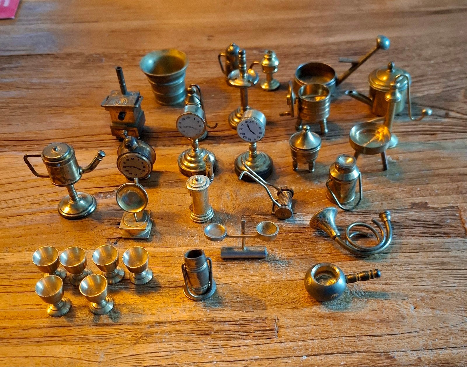 ca. 30 vintage koperen / messing miniaturen  één koop, Ophalen of Verzenden, Gebruikt, Poppenhuis