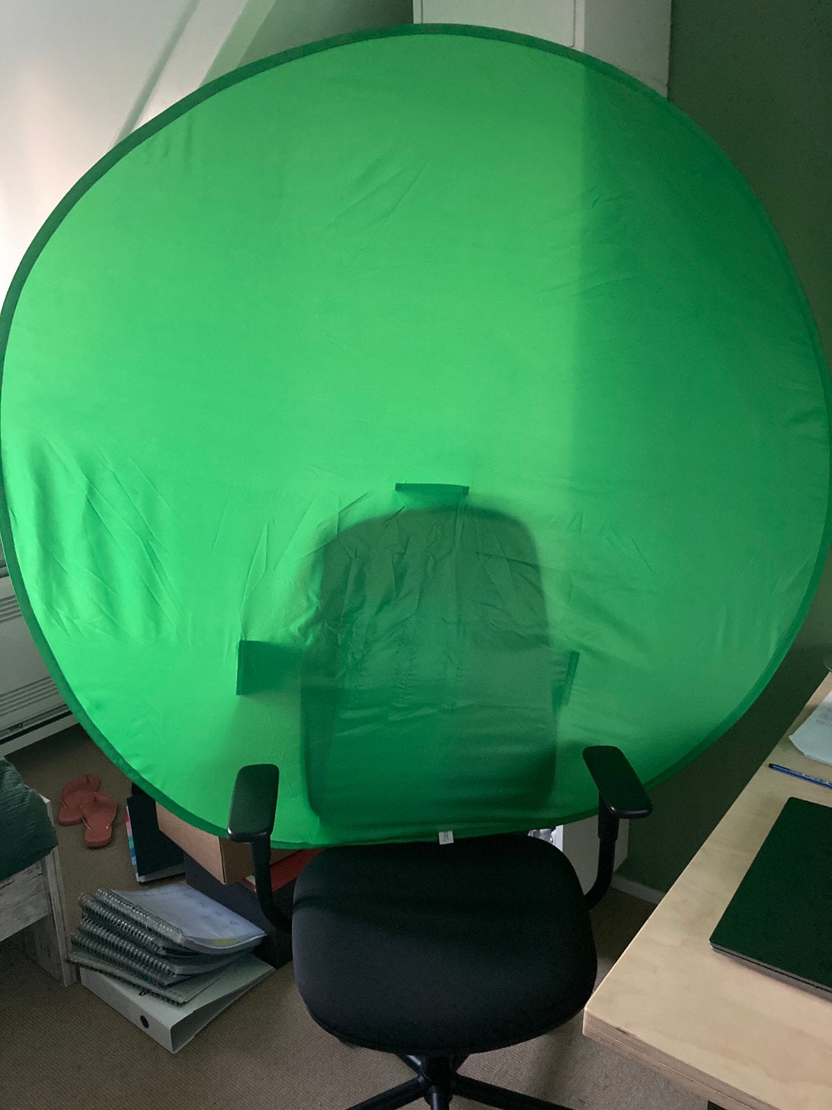 Opvouwbaar green screen rond 150cm, Audio, Tv en Foto, Fotografie | Fotostudio en Toebehoren, Ophalen of Verzenden, Zo goed als nieuw
