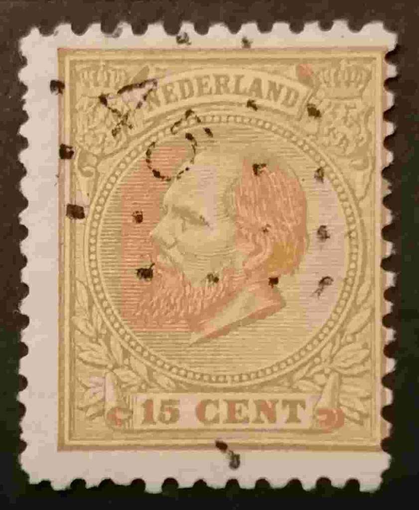 NEDERLAND - nr. 23J met puntstempel 45, Postzegels en Munten, Postzegels | Nederland, Verzenden, T/m 1940, Gestempeld