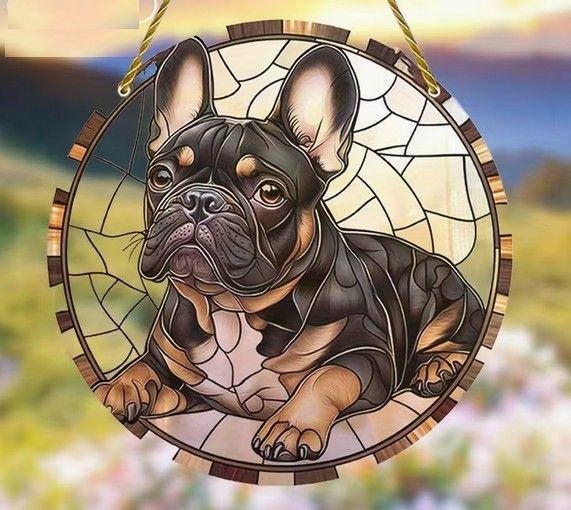 Raamhanger Franse bulldog, Tuin en Terras, Tuinwanddecoratie, Nieuw, Verzenden
