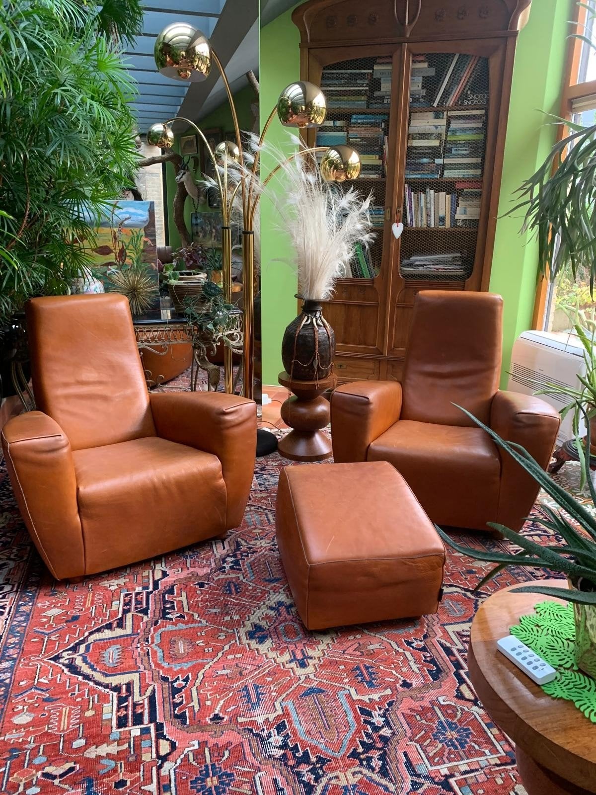 Longa fauteuil van tuigleder, cognac, Huis en Inrichting, Fauteuils, Modern design, 75 tot 100 cm, Ophalen of Verzenden, Zo goed als nieuw