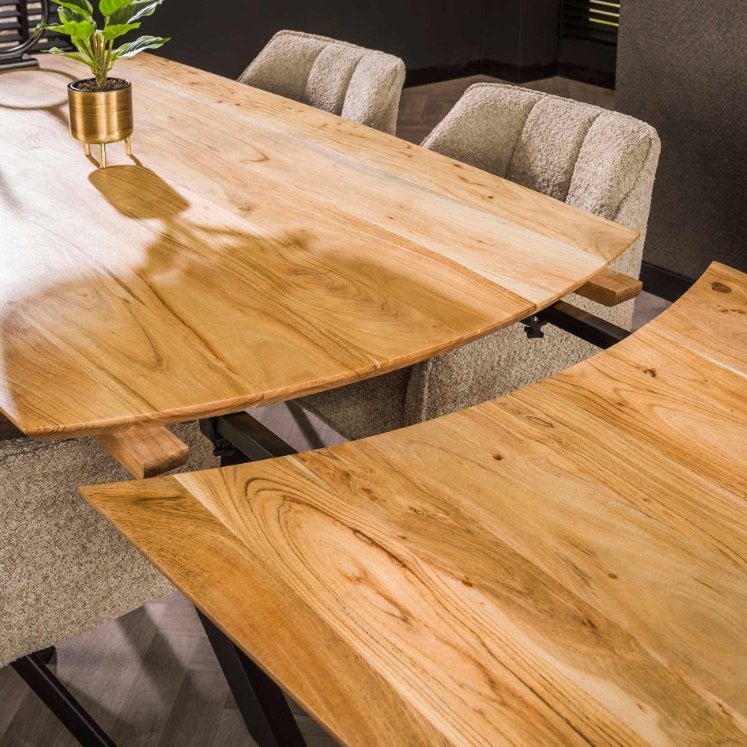 Eettafel acacia verjongd Deens ovaal 180cm, 215cm, 275cm, Huis en Inrichting, Vijf personen of meer, Nvt, Nvt, Nvt