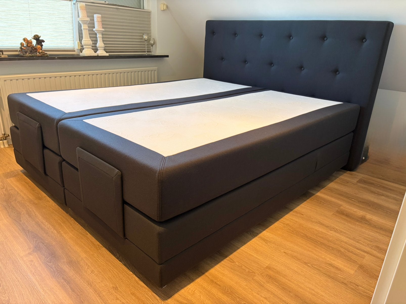 Nette boxspring, Ophalen, Gebruikt, 210 cm, Tweepersoons