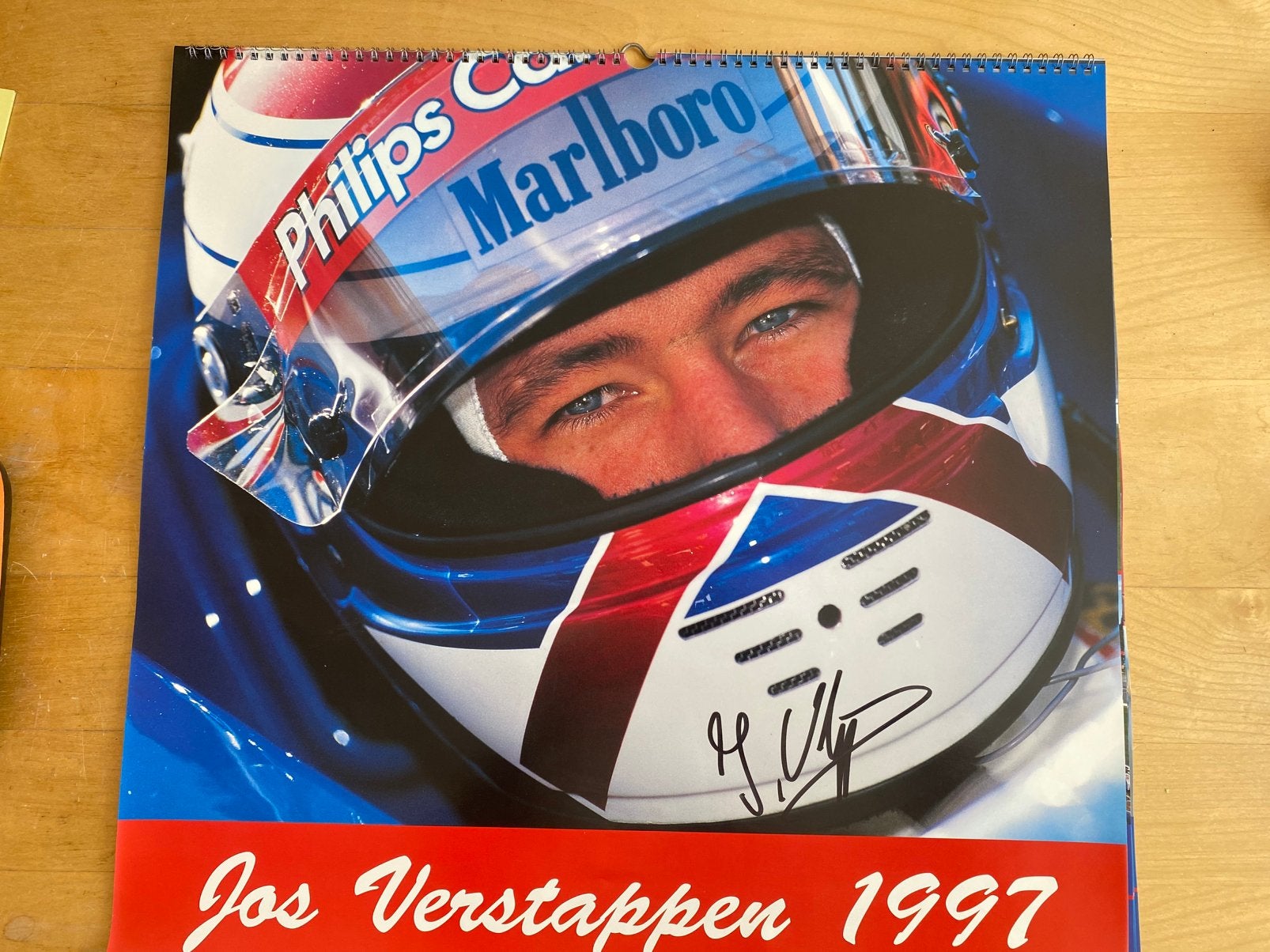 Kalender Jos Verstappen 1997 met handtekening, Ophalen of Verzenden, Zo goed als nieuw, Formule 1