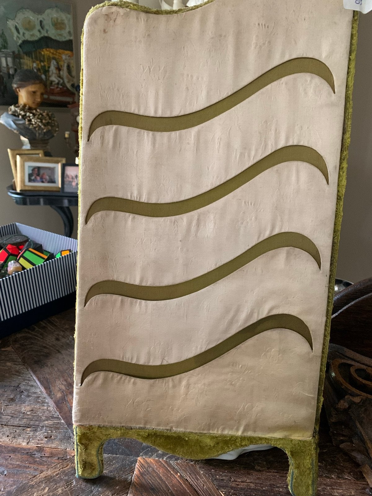 Antieke Brocante Kaartenhouder met Romantische Afbeelding, Ophalen of Verzenden