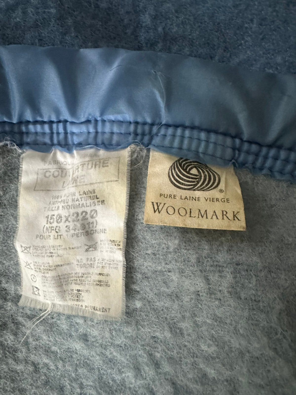 Wollen deken, Gebruikt, Eenpersoons, Blauw, Ophalen of Verzenden