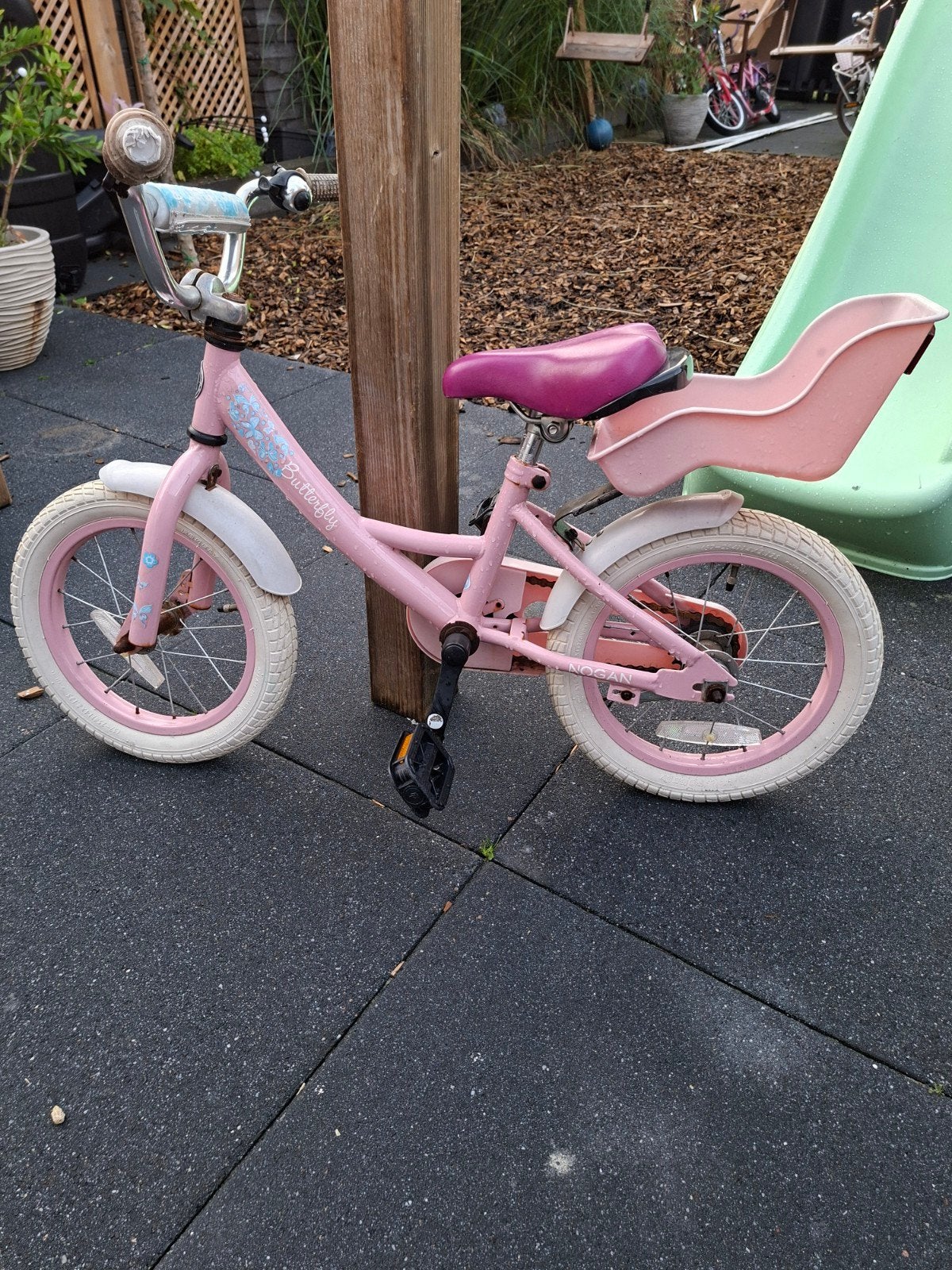 Kinderfietsje roze Nogan - Ideaal om te oefenen, Ophalen, Gebruikt, Velgrem, Minder dan 16 inch