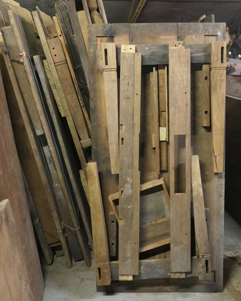 75% SALE antieke tafel TQ74 teak hout landelijk blad 169x83, Ophalen of Verzenden