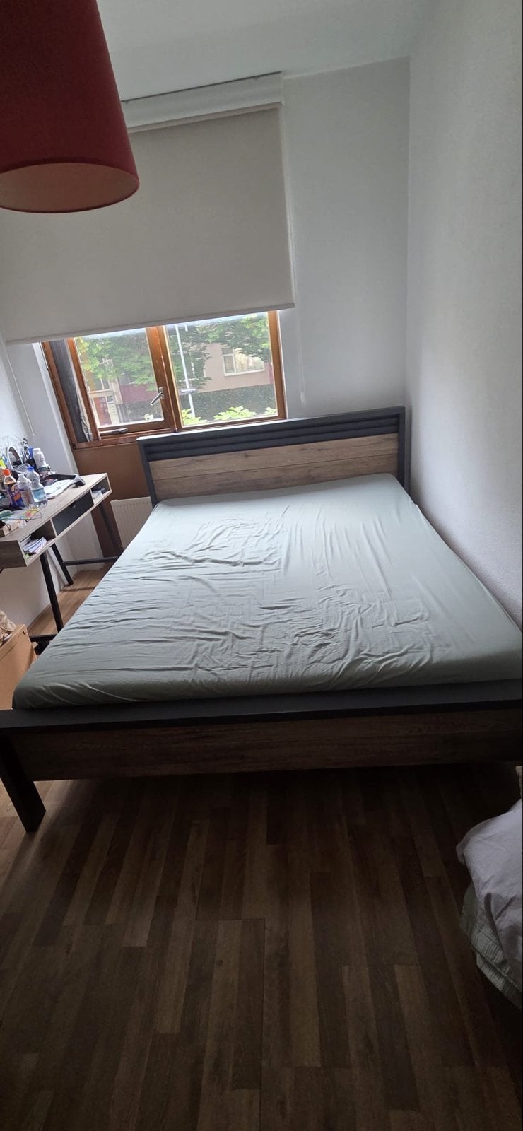 Tweepersoonsbed met verstelbaar hoofdeinde, Ophalen, Bruin, Tweepersoons, 200 cm