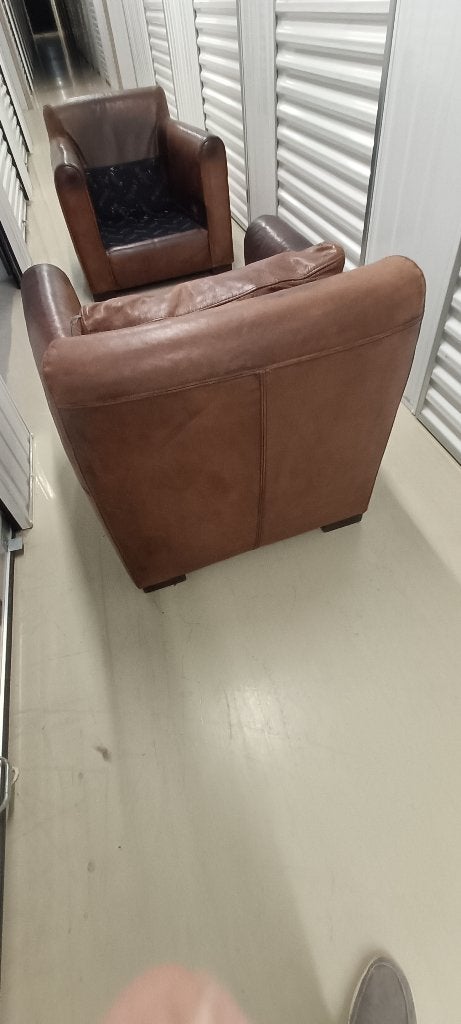 1 lederen fauteuil, Huis en Inrichting, Ophalen, 75 tot 100 cm, 50 tot 75 cm, Gebruikt